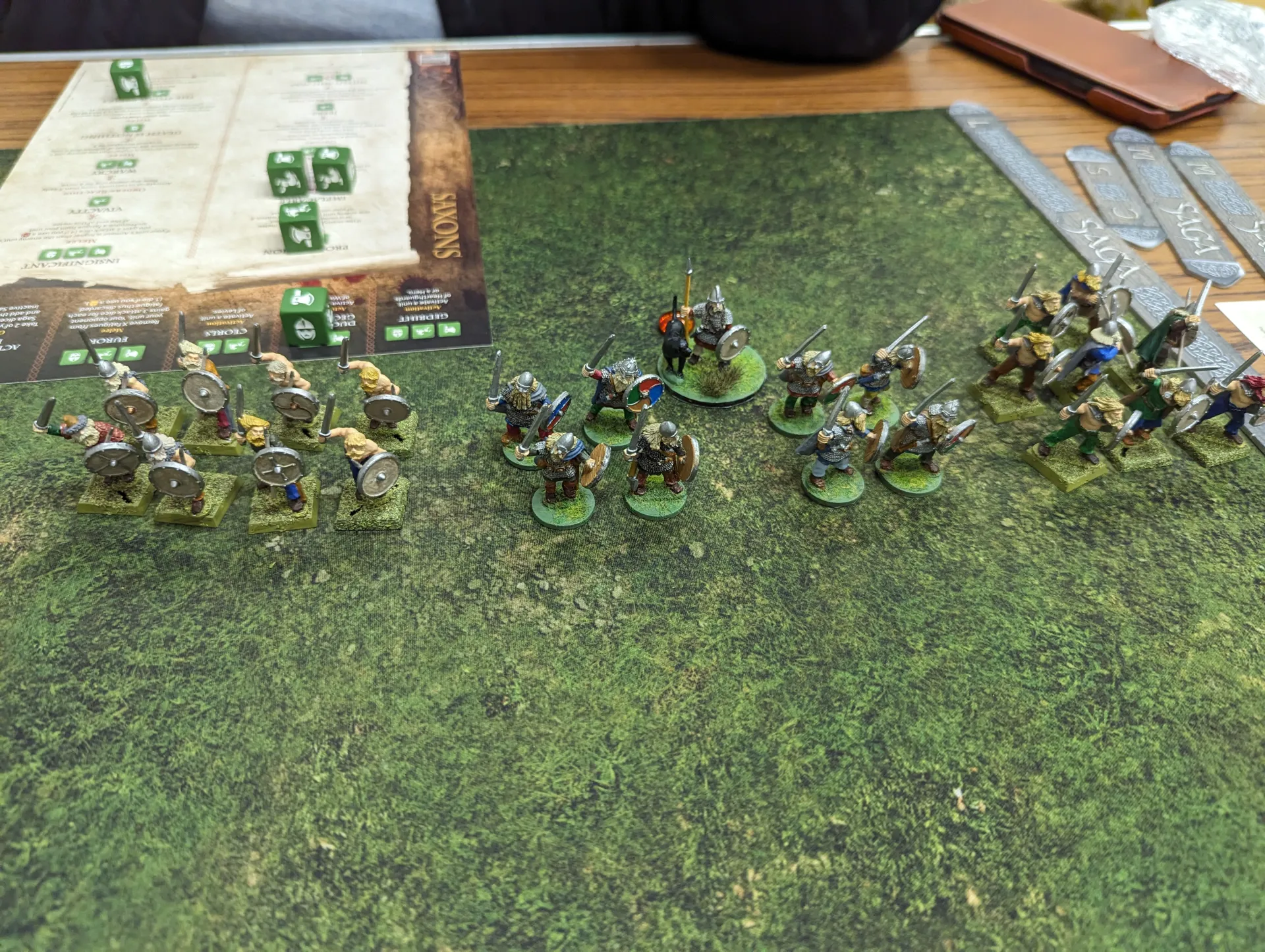 10 Soldats Saxons Vétérans avec Porte Bannière, Âge sombre, Wargame